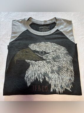 Tankfarm & Co. Men's Eagle Graphic Raglan Shirt - Size Large - 3/4 Sleeve